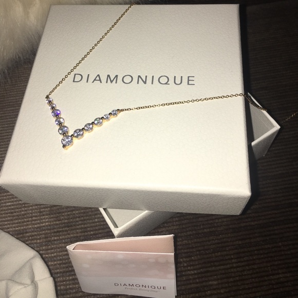 diamonique Jewelry - Diamonique diamond necklace with gift box and bag